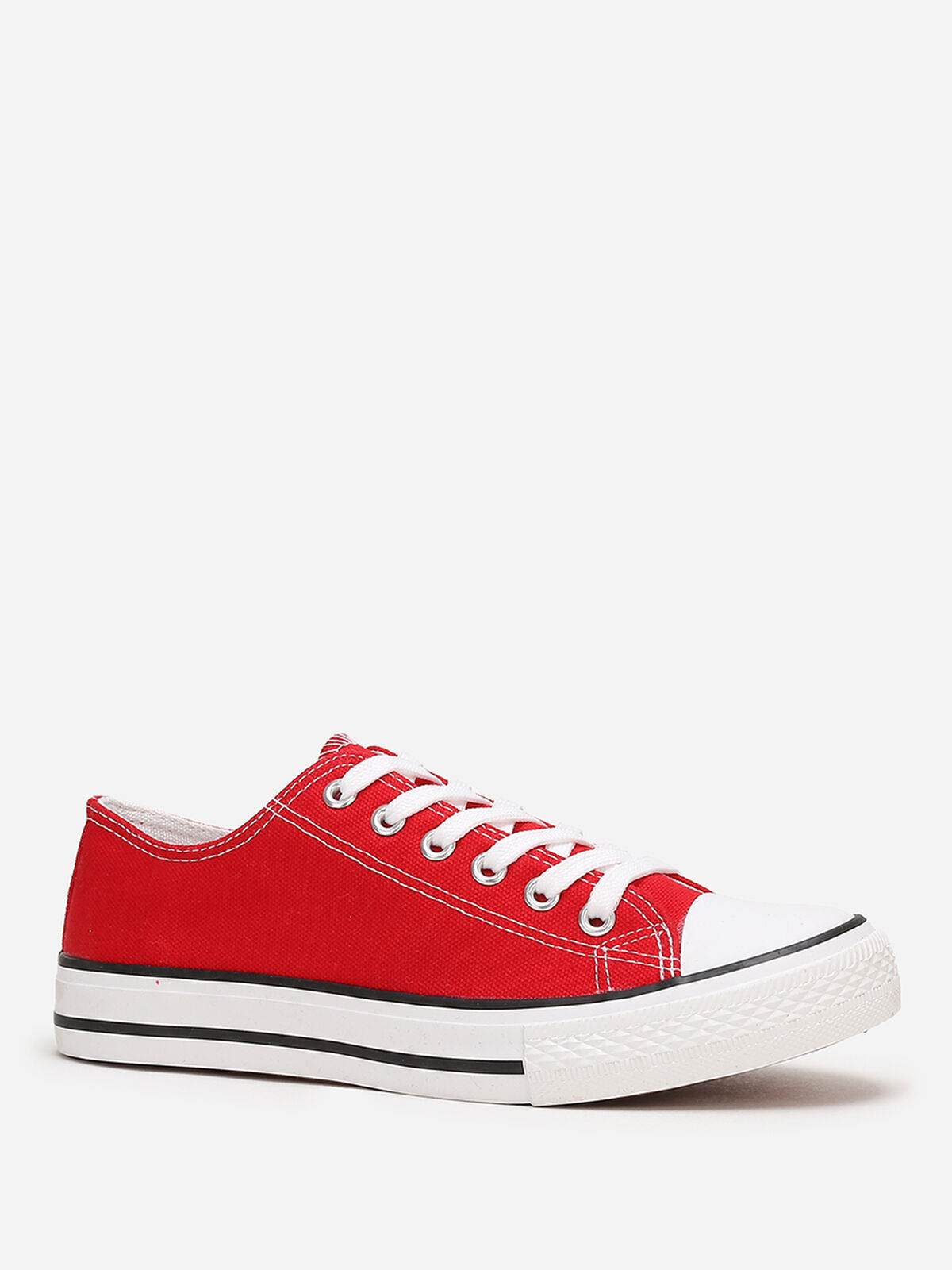Tennis basses en toile- Rouge