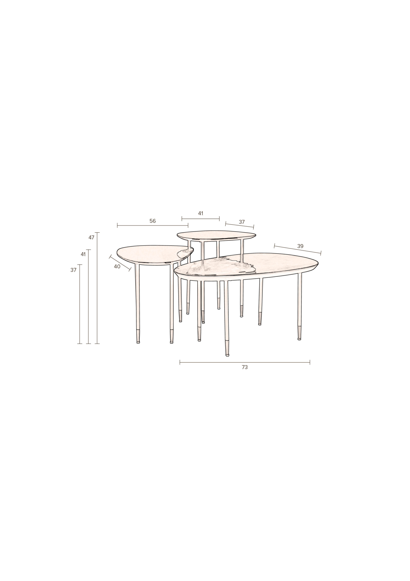 Side Table Phyllis (Set of 3)