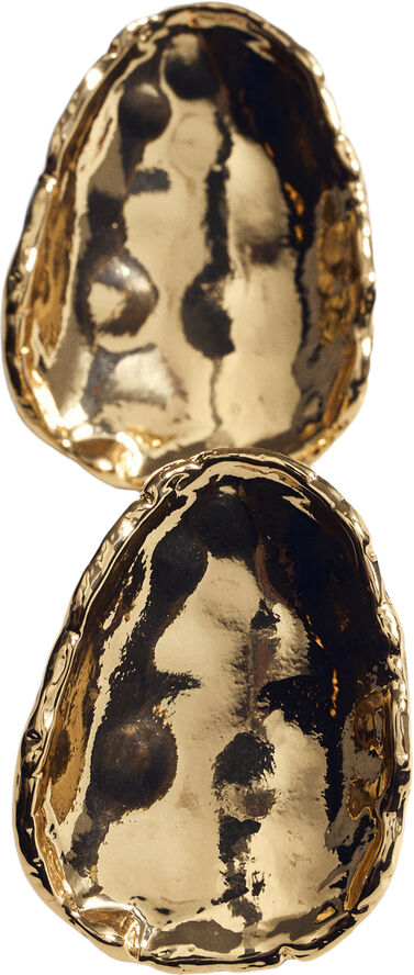 MANGO Textured earrings Gold