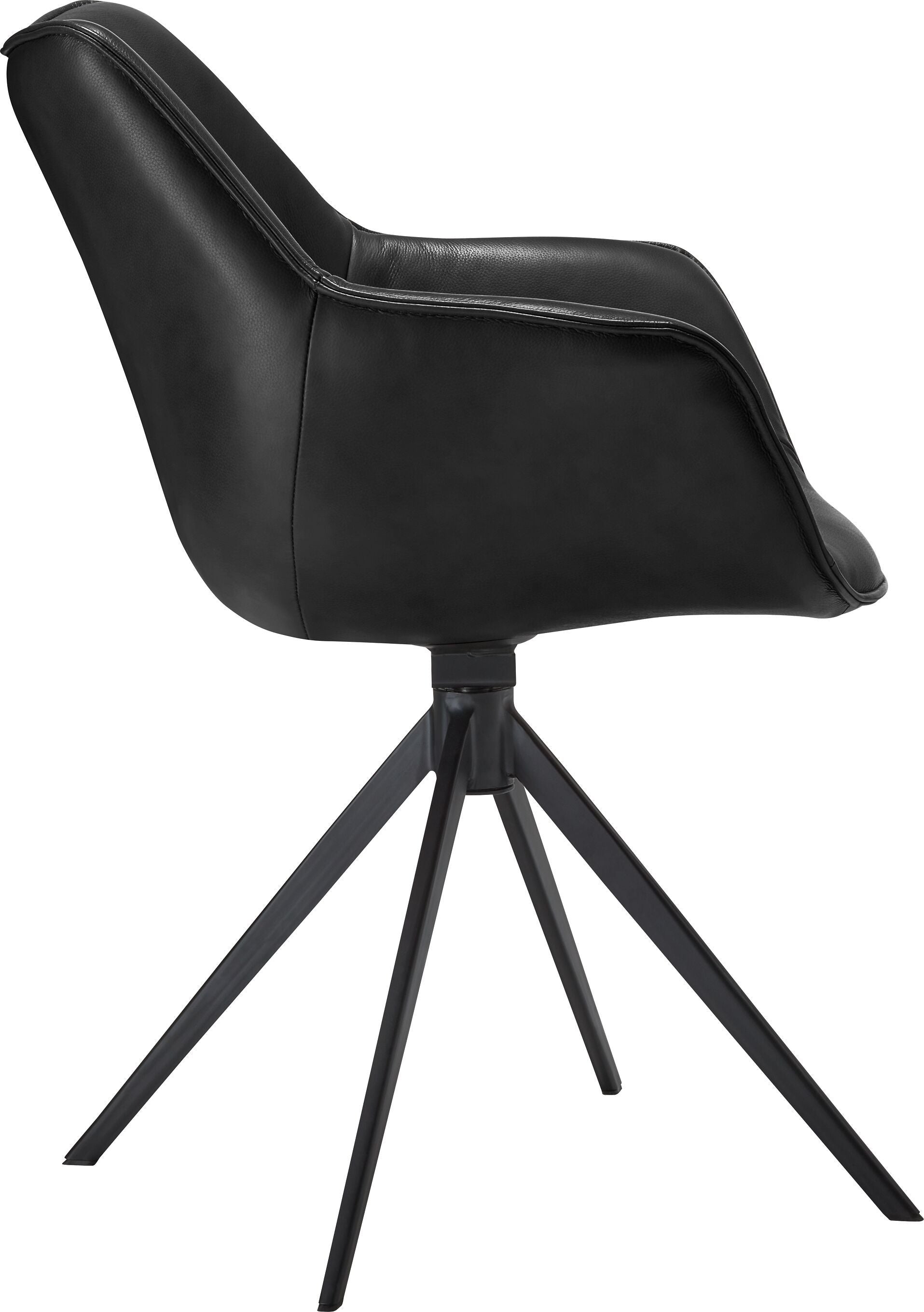 LUINO Stuhl - Schwarz / B: 68.0 cm x T: 62.0 cm x H: 82.5 cm