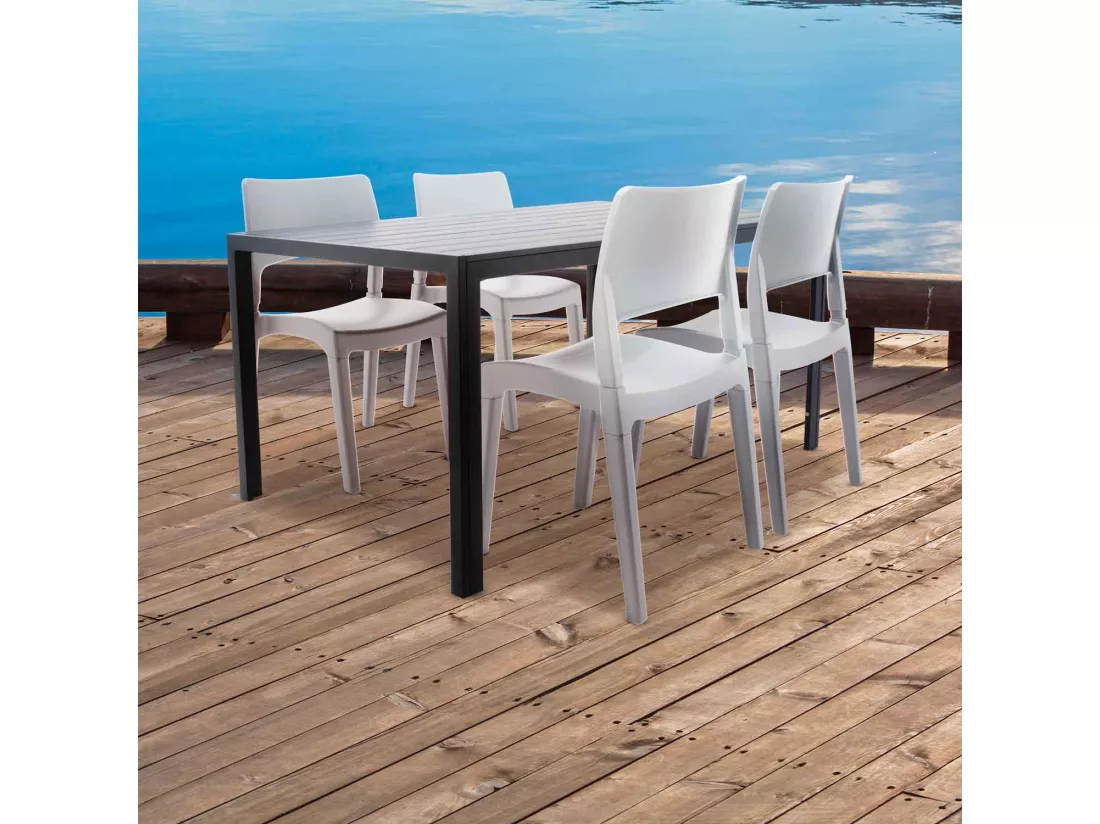 Ensemble de jardin avec table Giano et 4 chaises Klik/Klak