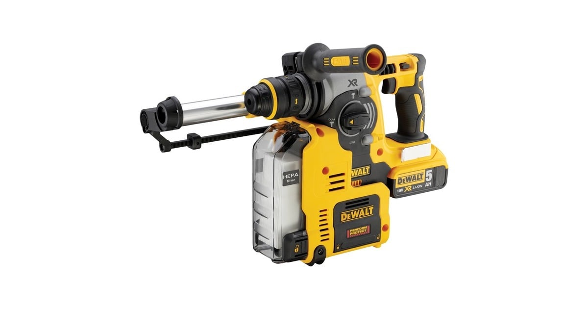 DEWALTDCH275P2-QW 18V XR Brushless SDS + Combihamer met snelwisselboorhouder boorhamer  (Geel/zwart, Koffer, 2x 18V 5.0 Ah XR accu, XR multilader inbegrepen)