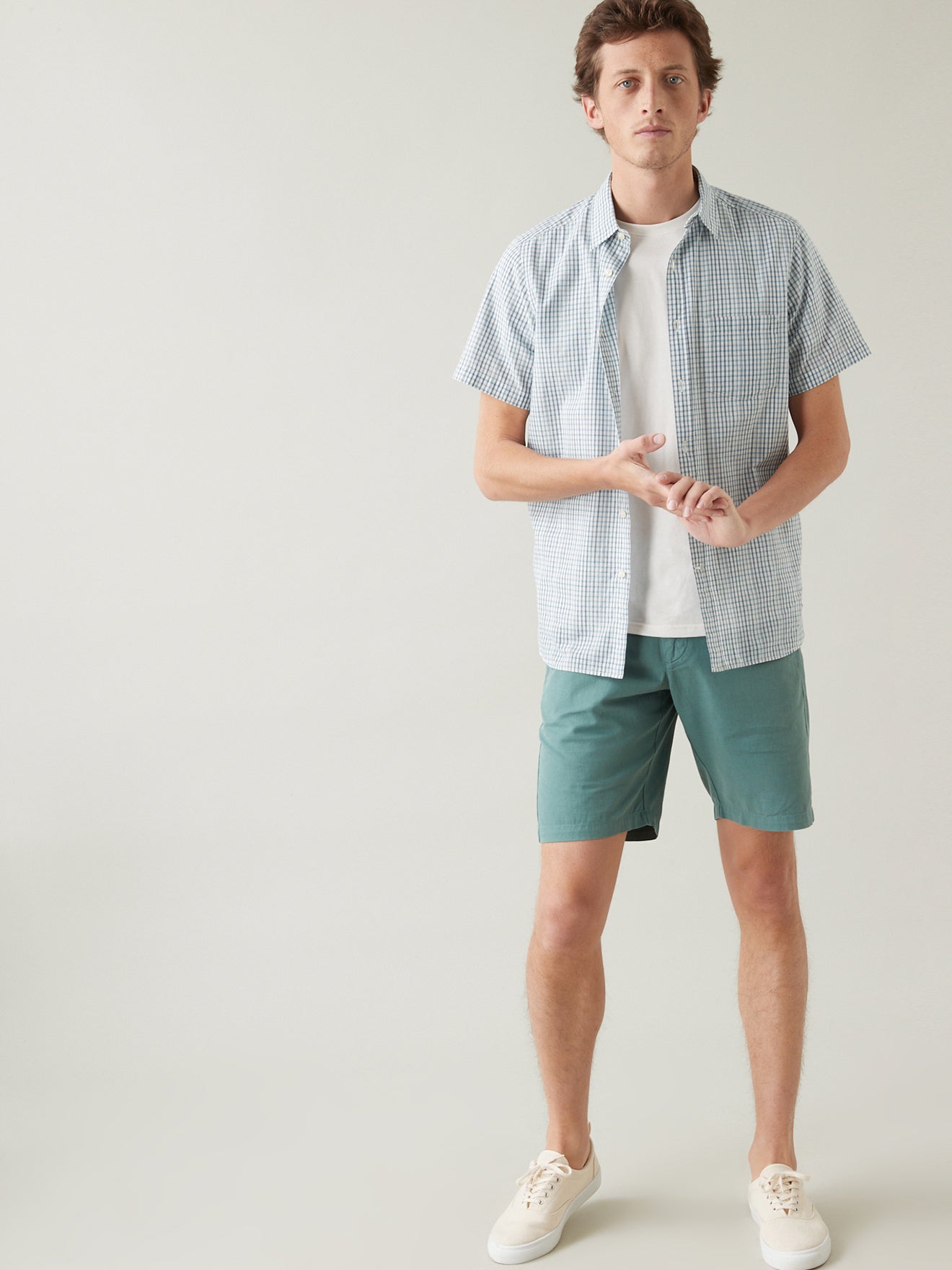 Bermuda taille élastiquée homme coton et lin