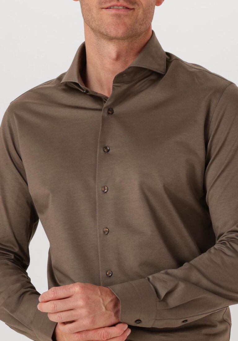 bruine profuomo klassiek overhemd shirt x-cutaway sf japanese knitted
