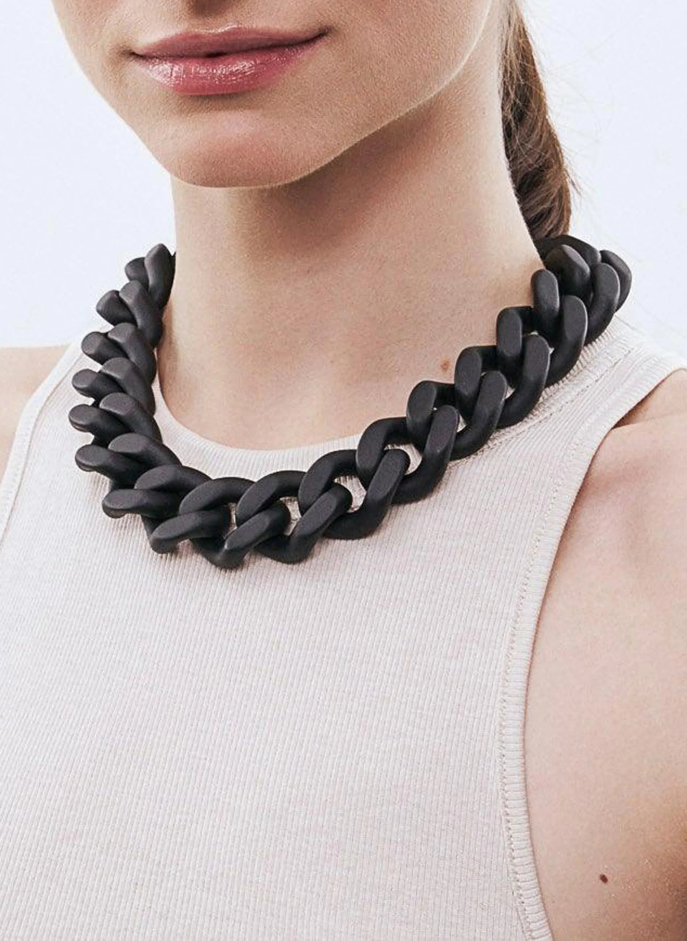 FLAT CHAIN - Collier à maillons| Noir