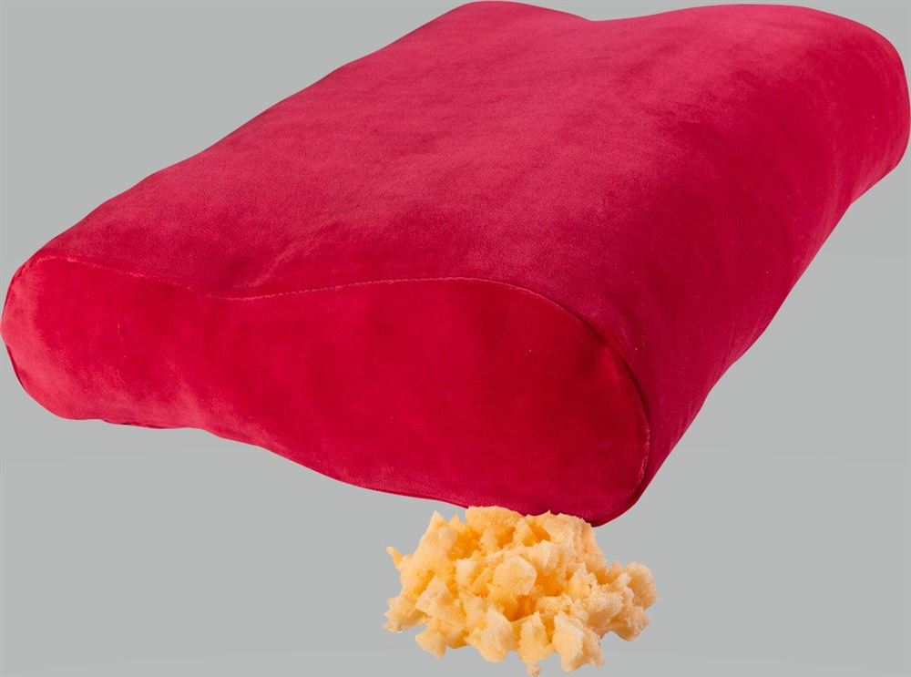 ELSA Flocken-Nackenkissen<br>1 Stück, Beutel, 50x11cm, inklusiv Veloursbezug rot