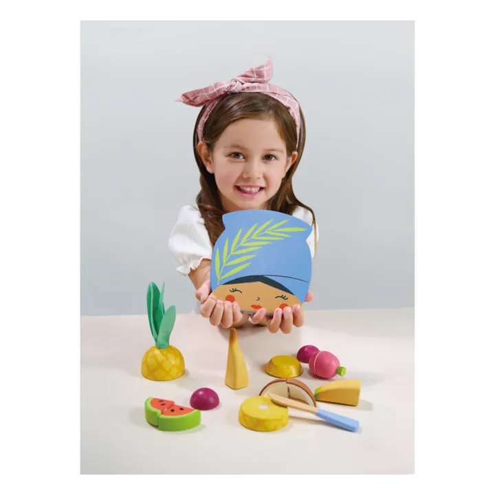 Tender Leaf Toys Planche à découper fruits tropicaux