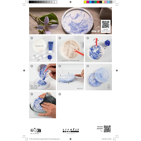 DIY kit resin støbning bakke marmorering - blå