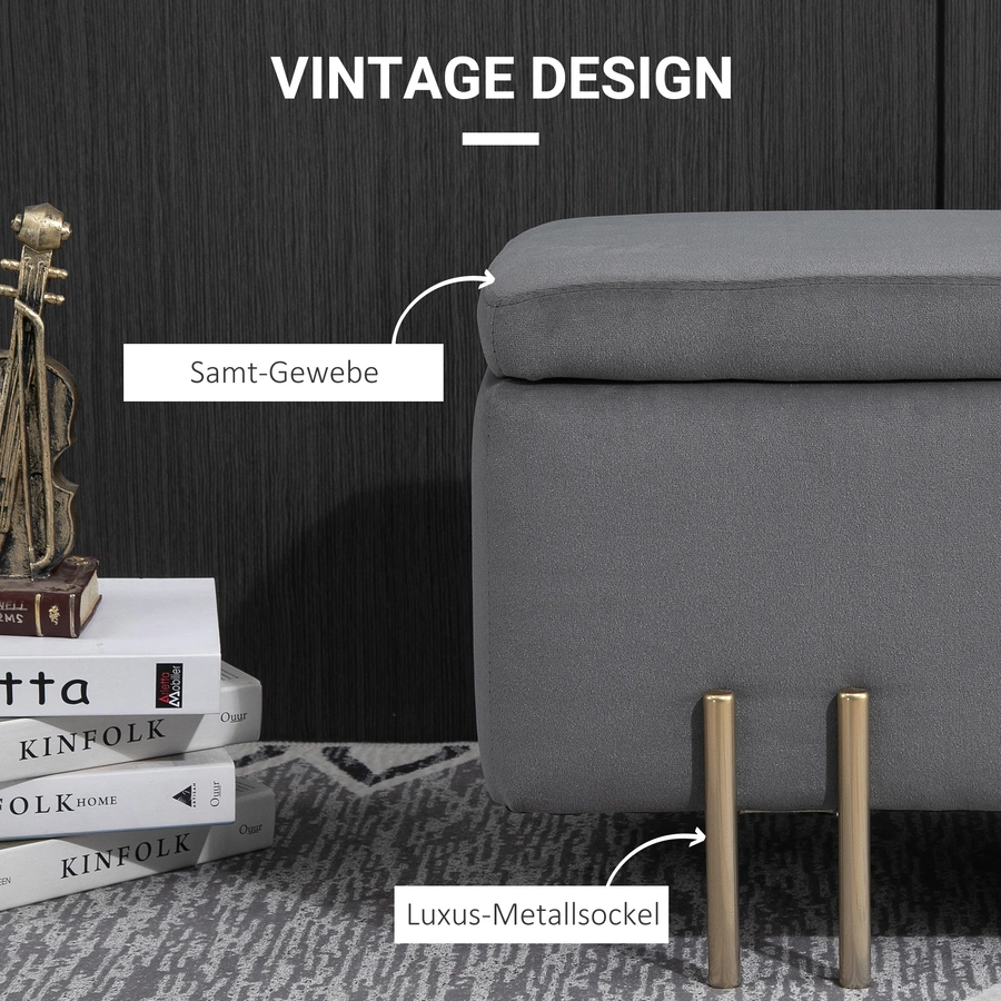 HOMCOM Sitzbank im elegantem Design dunkelgrau