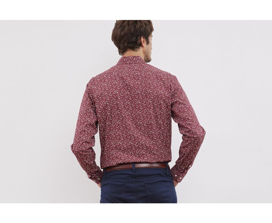 Chemise Rouge Sombre imprimée motif Taupe - MÉDÉRIC