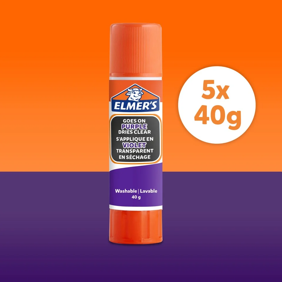 Elmer's - Forsvindende Lilla Limstift 40 gram (5 pak)