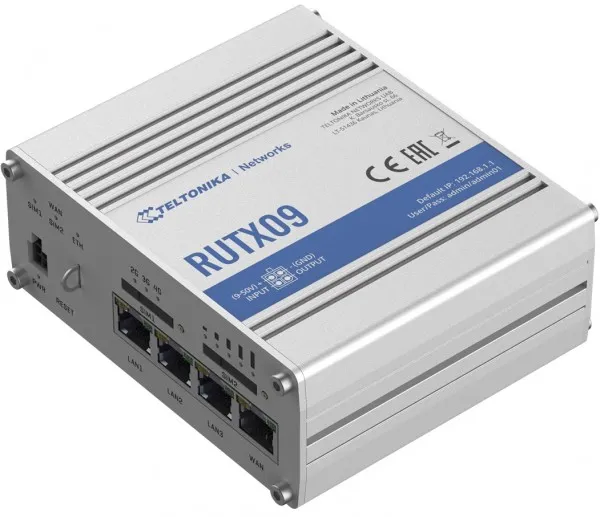 Teltonika RUTX09 - Router - WWAN 4-port switch - 1GbE - DIN monterbar på skinne