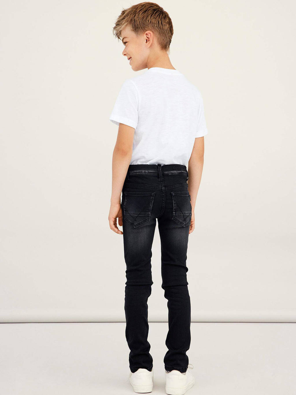 NAME IT slim fit jeans NKMTHEO zwart