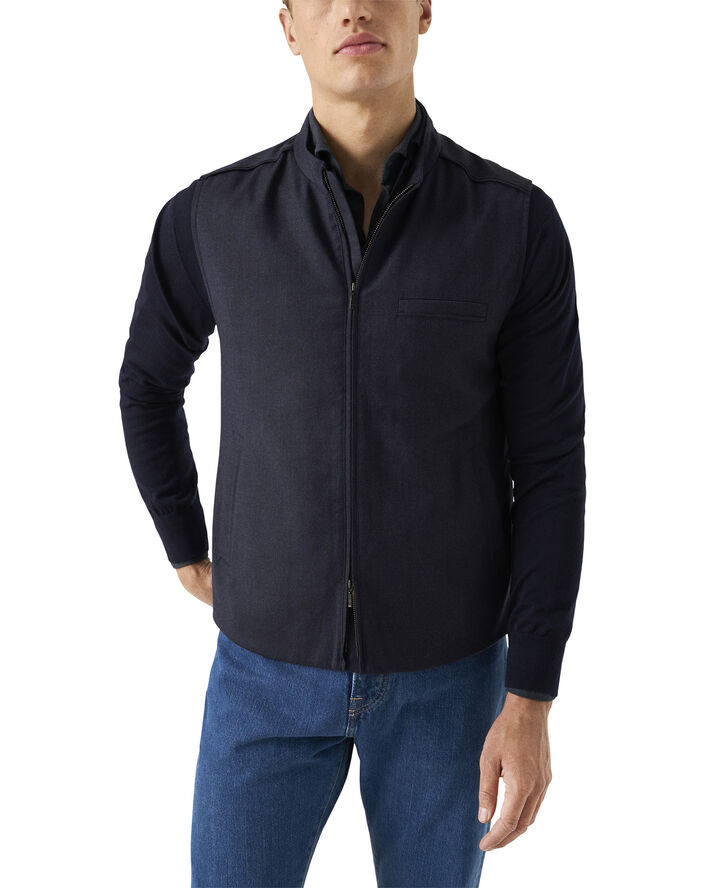 ETON Navy Blue Wool Flannel Vest Navy blue