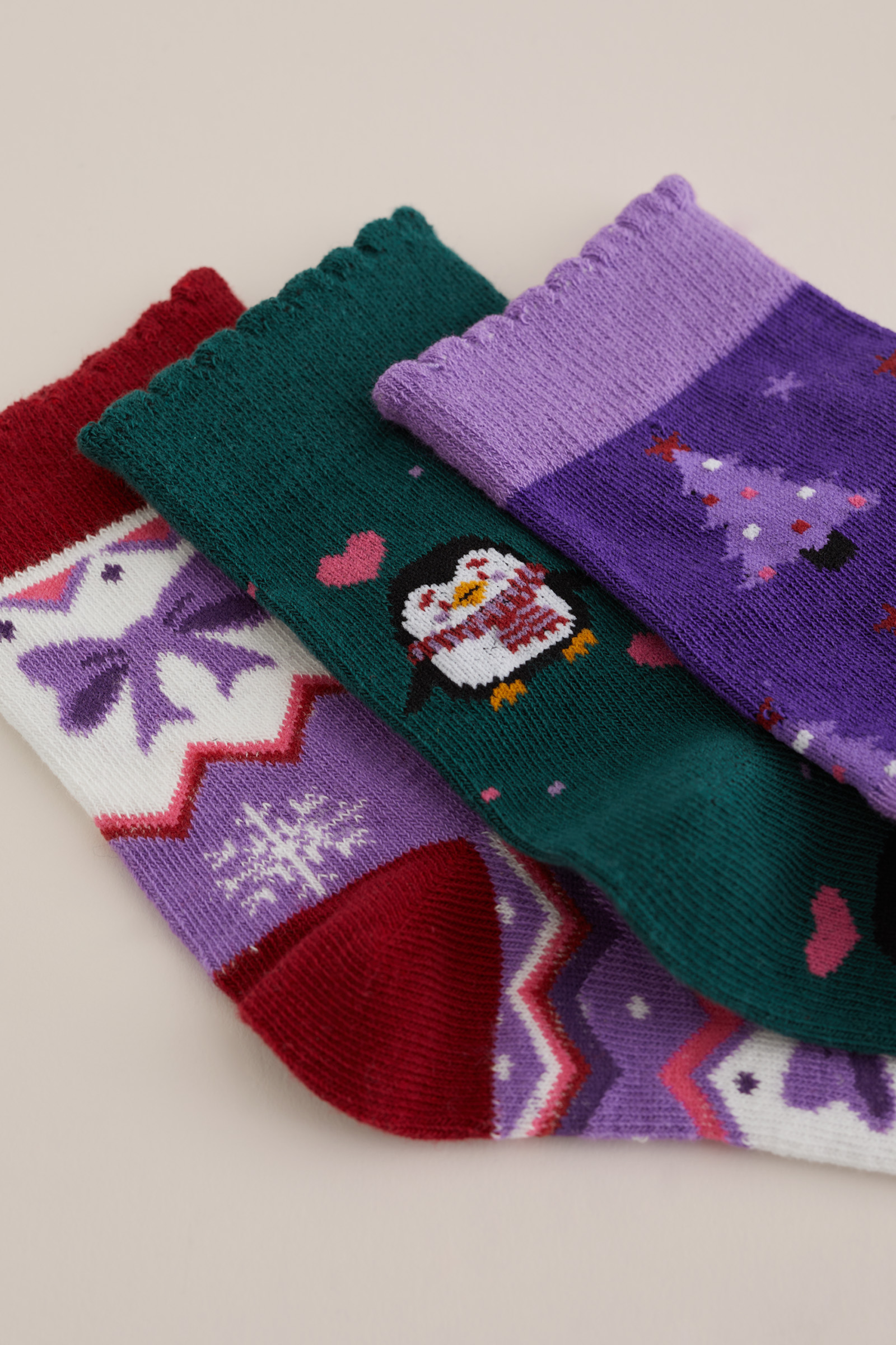 Meisjes sokken, 3-pack WE Fashion Paars
