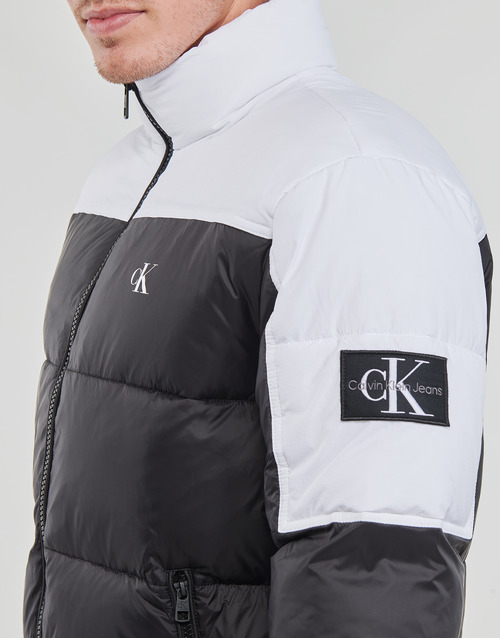 Calvin Klein Jeans - BLOCKING NON-DOWN PUFFER JACKET - Noir / Blanc