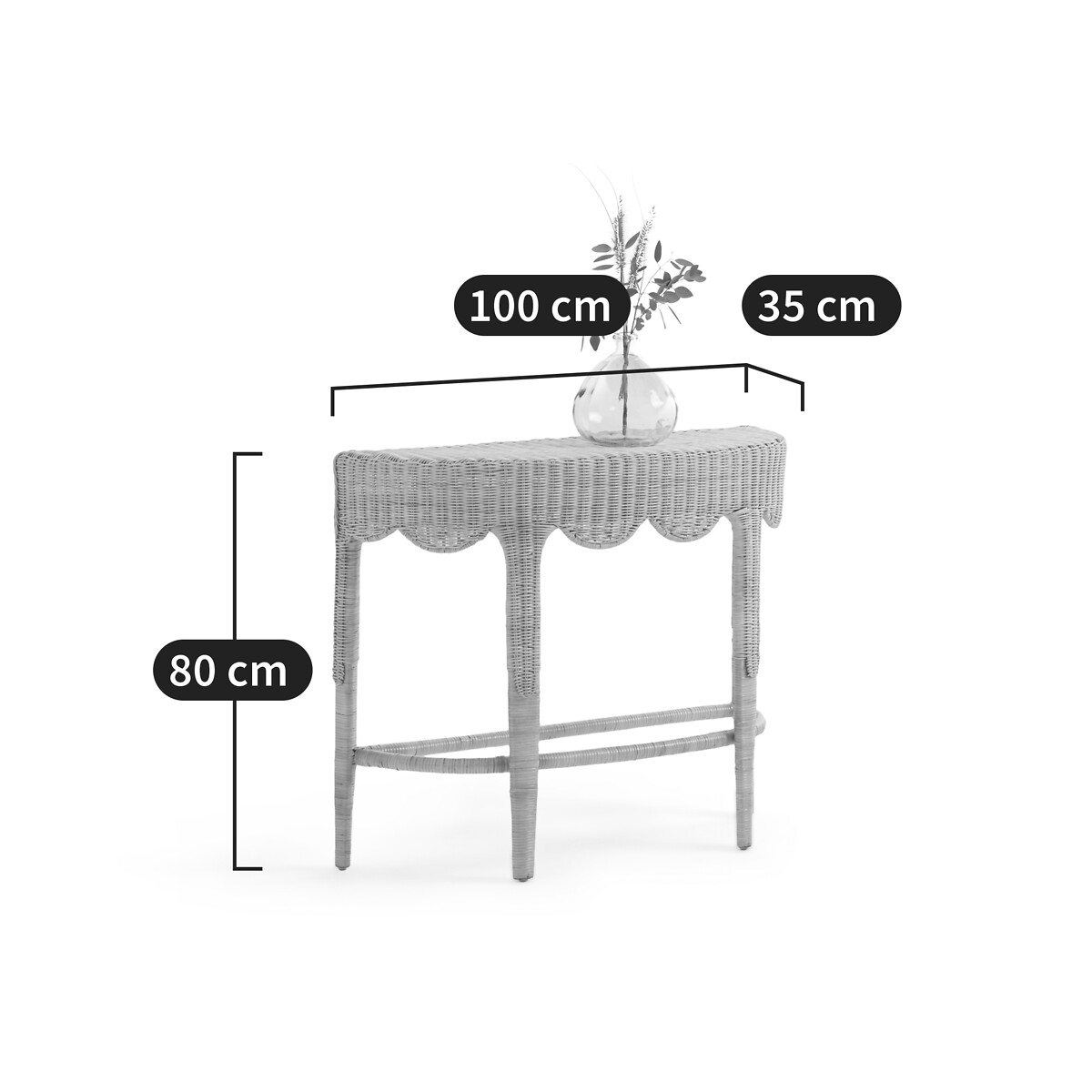 LA REDOUTE INTERIEURS<br>Consola em rattan tecido, Loama