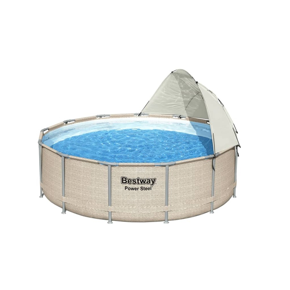 Auvent de piscine hors sol blanc