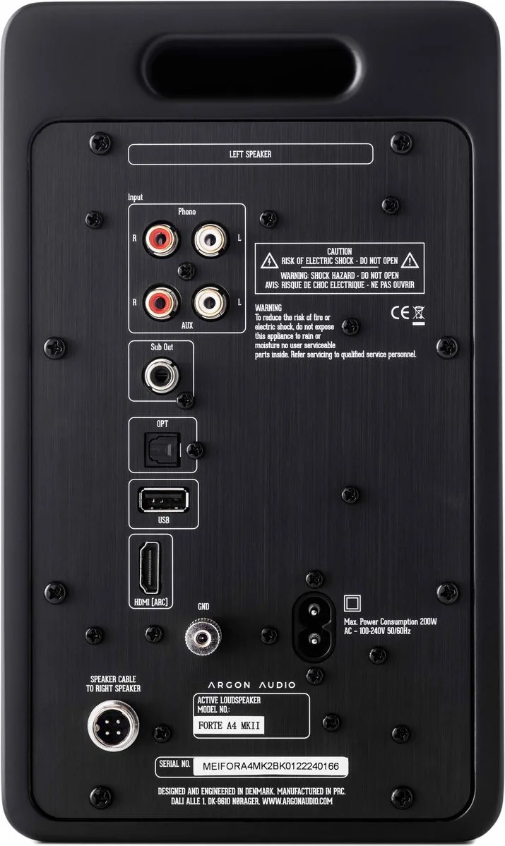 Argon Audio Forte A4 MK2 Noir (la paire) Enceintes sans fil hi-fi