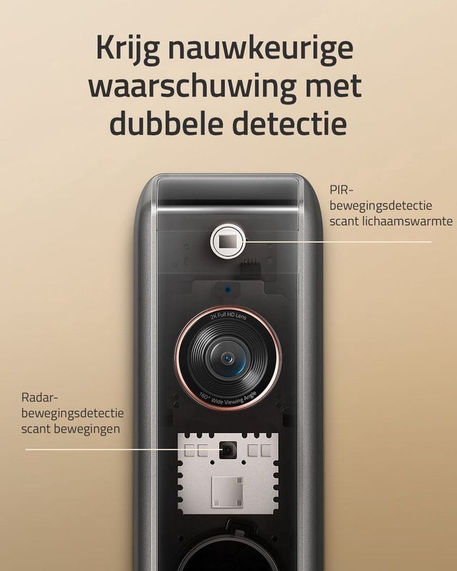 Eufy Video Deurbel Dual 2 Pro inclusief 2K dubbele deurbelcamera + homebase 3- (beweegbare camera) Bundel