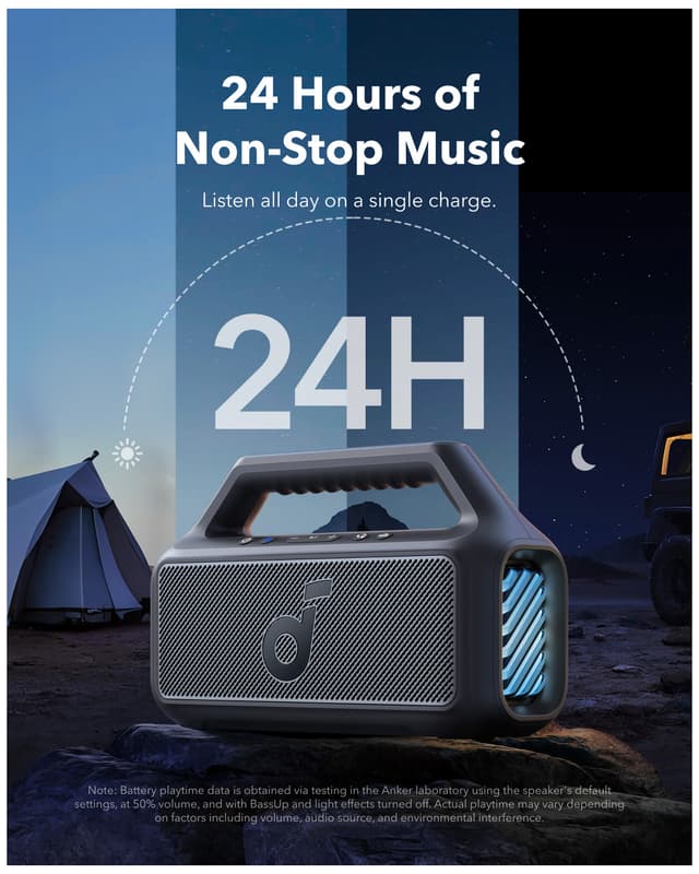 Soundcore Boom 2 trådløs bærbar højttaler (sort)