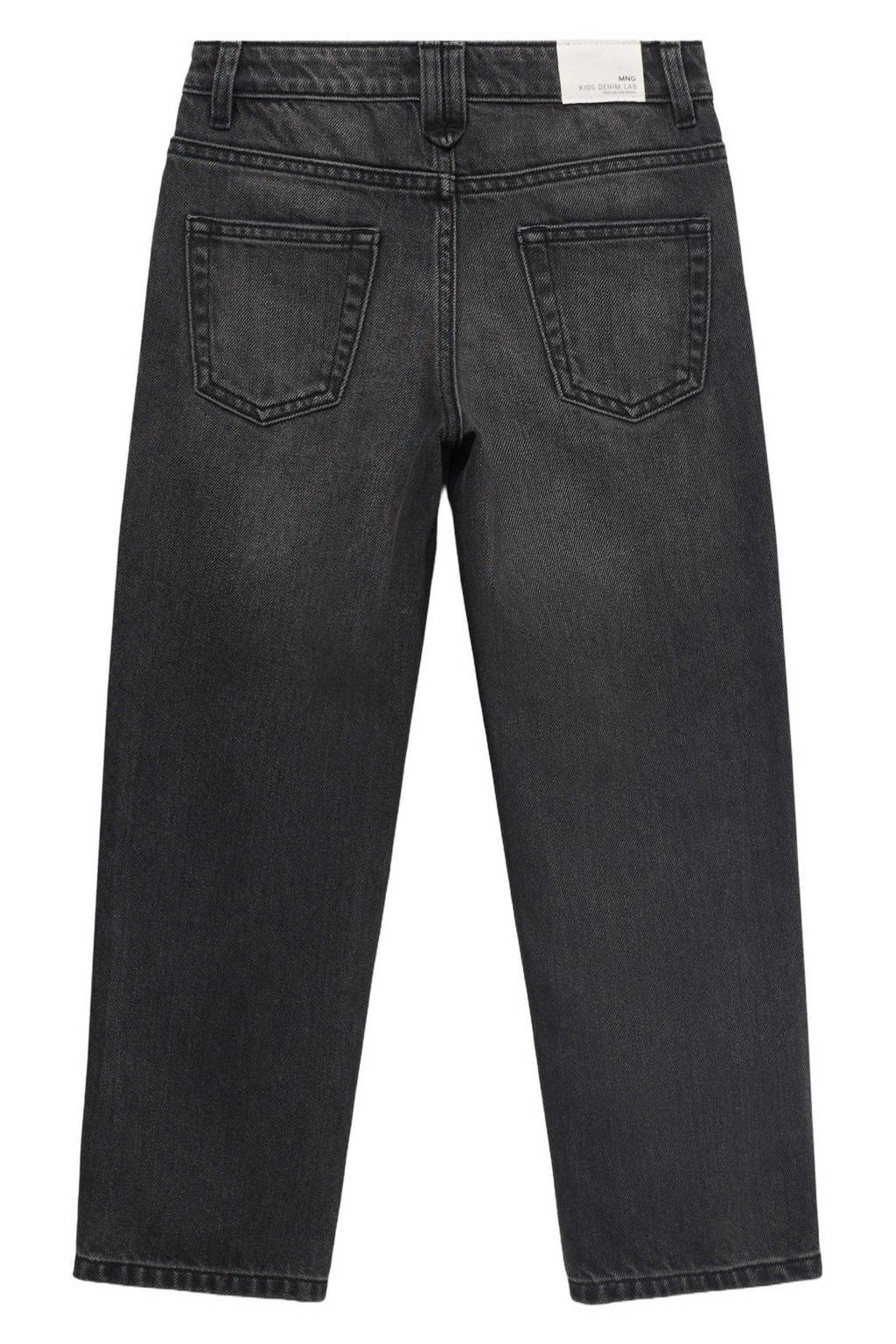 Mango Kids straight leg jeans donkergrijs