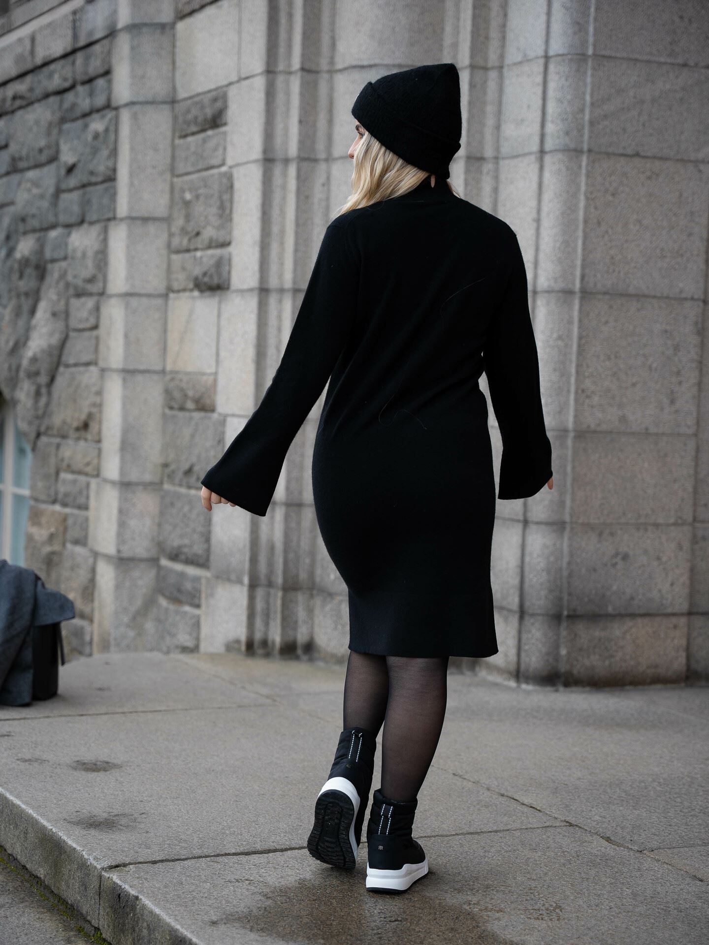 Emilie Long Sleeve High Neck Knit Dress