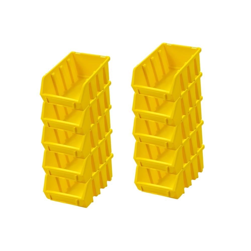 PROREGAL SuperSaver Set 10x Opbergdoos 2 HxBxD 7,5 x 11,6 x 16,1 cm Polypropyleen Geel