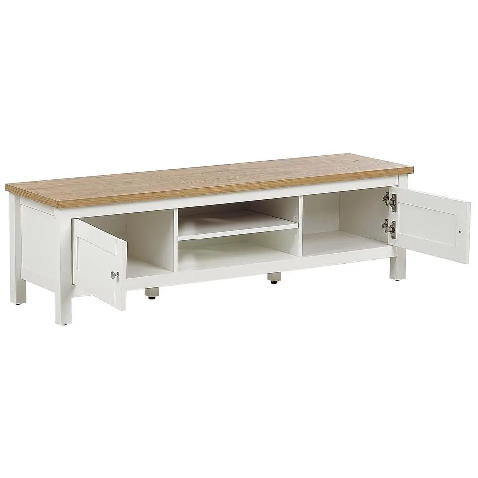 ATOCA - TV-meubel - Lichthout/Wit - MDF