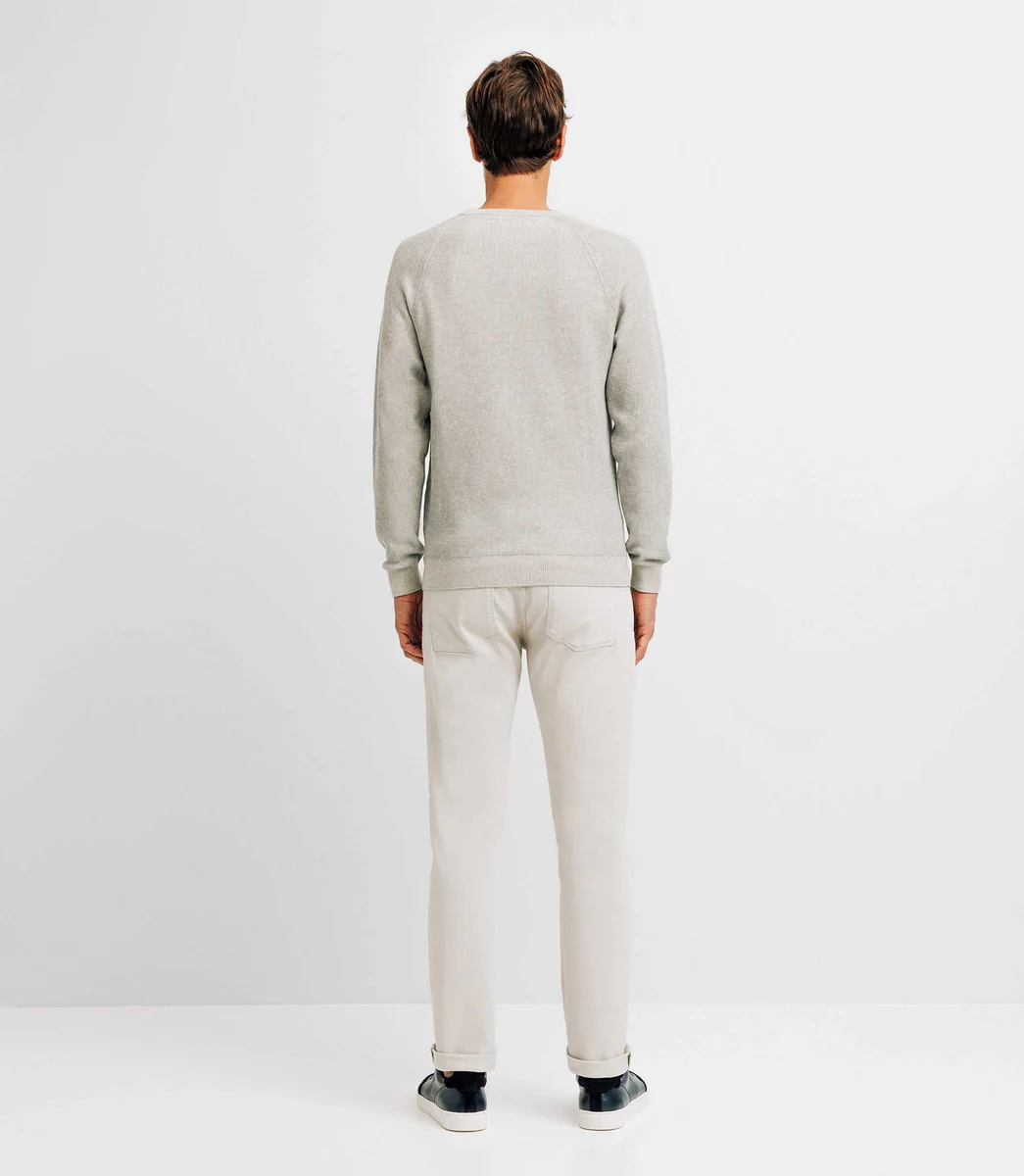 Pull col rond gris