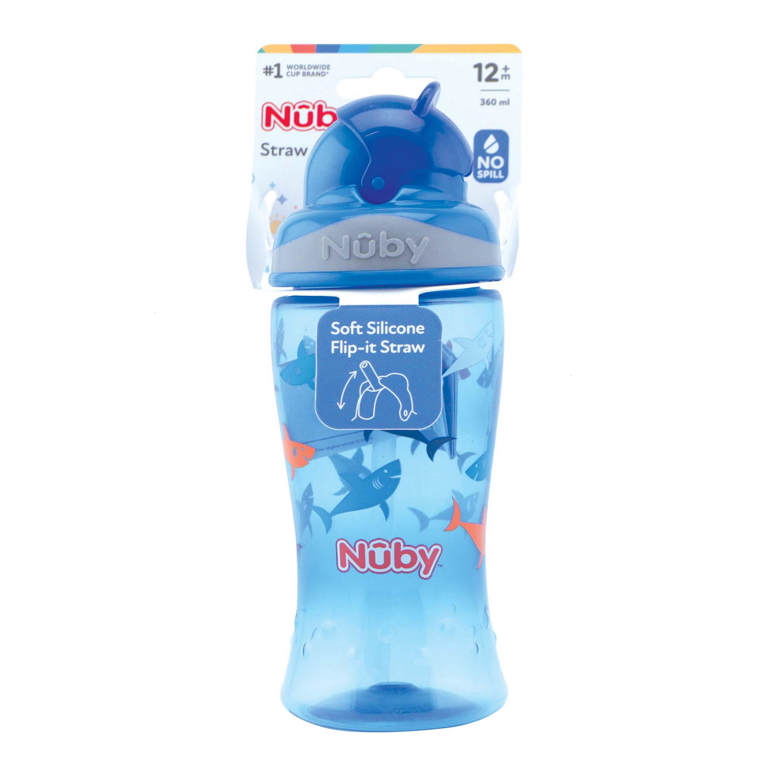 COPO COM PALHINHA NUBY AZUL 360ML  12M