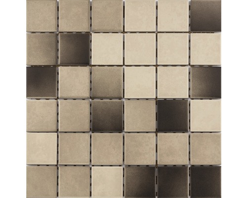 Keramisch mozaïek voor de douche R10B crème/bruin geglazuurd 30x30 cm