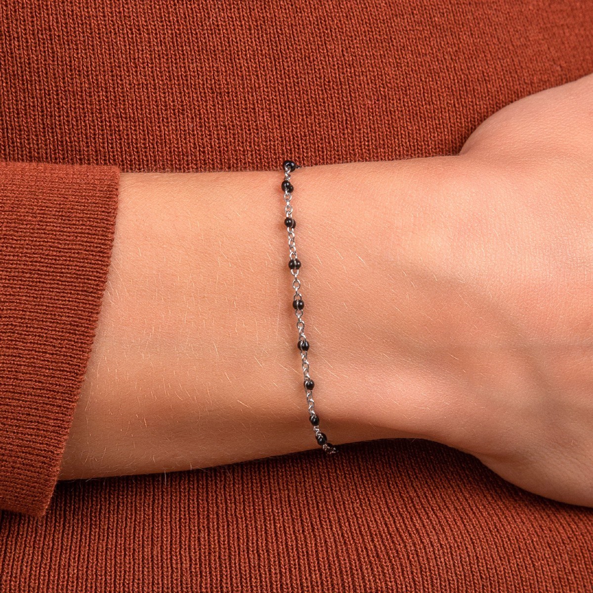 Bracelet perles noires SC Crystal
