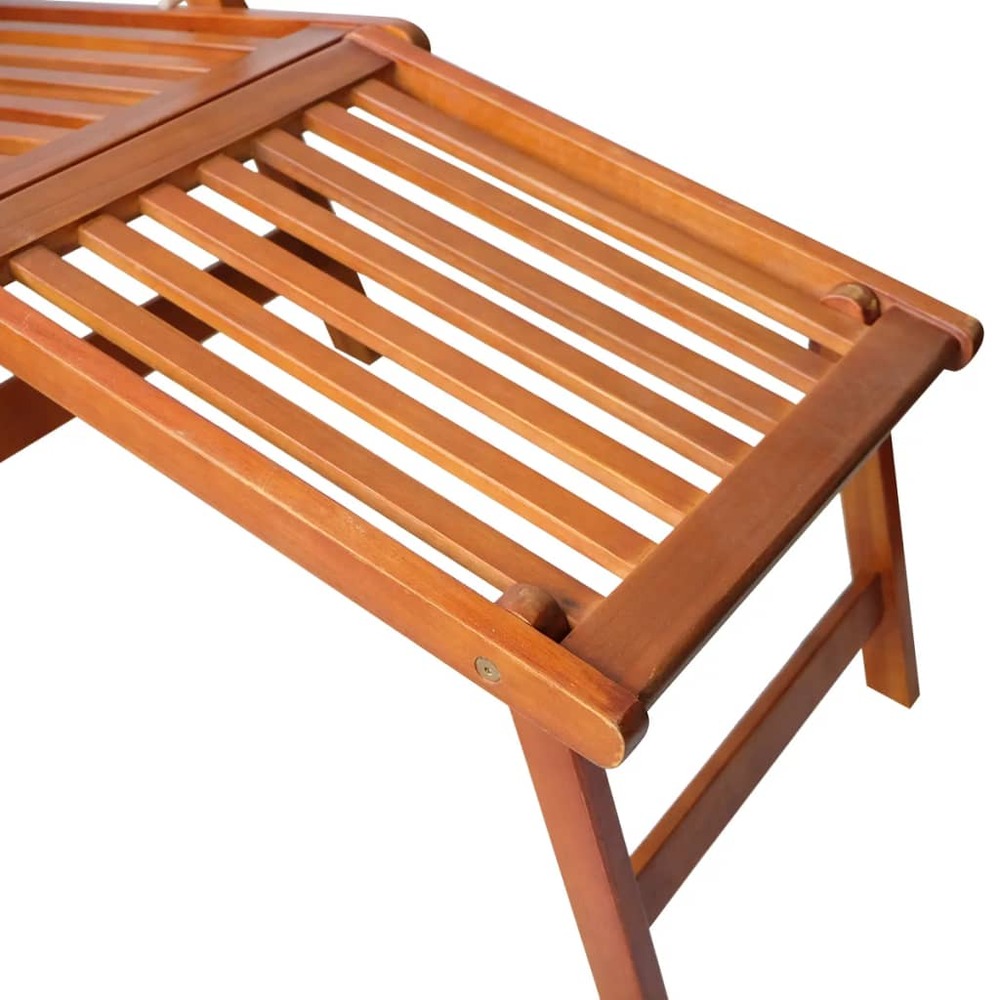 Transat chaise longue bain de soleil lit de jardin terrasse meuble d'extérieur avec repose-pied et coussin acacia solide 02_0