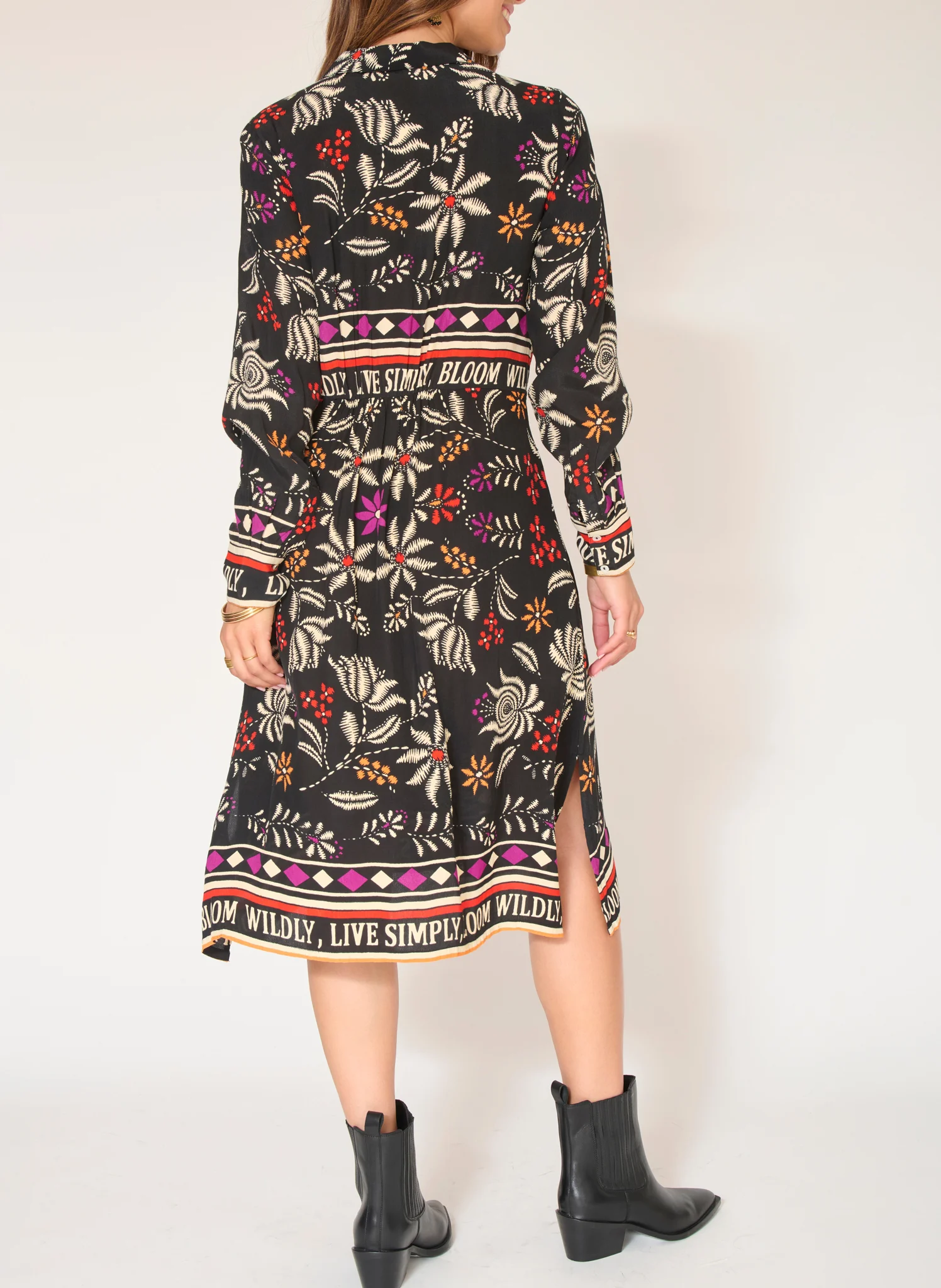 RIMAY - Robe chemise droite| Noir