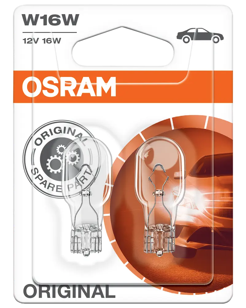 Osram autopære W16W 16W 12V 2-pak
