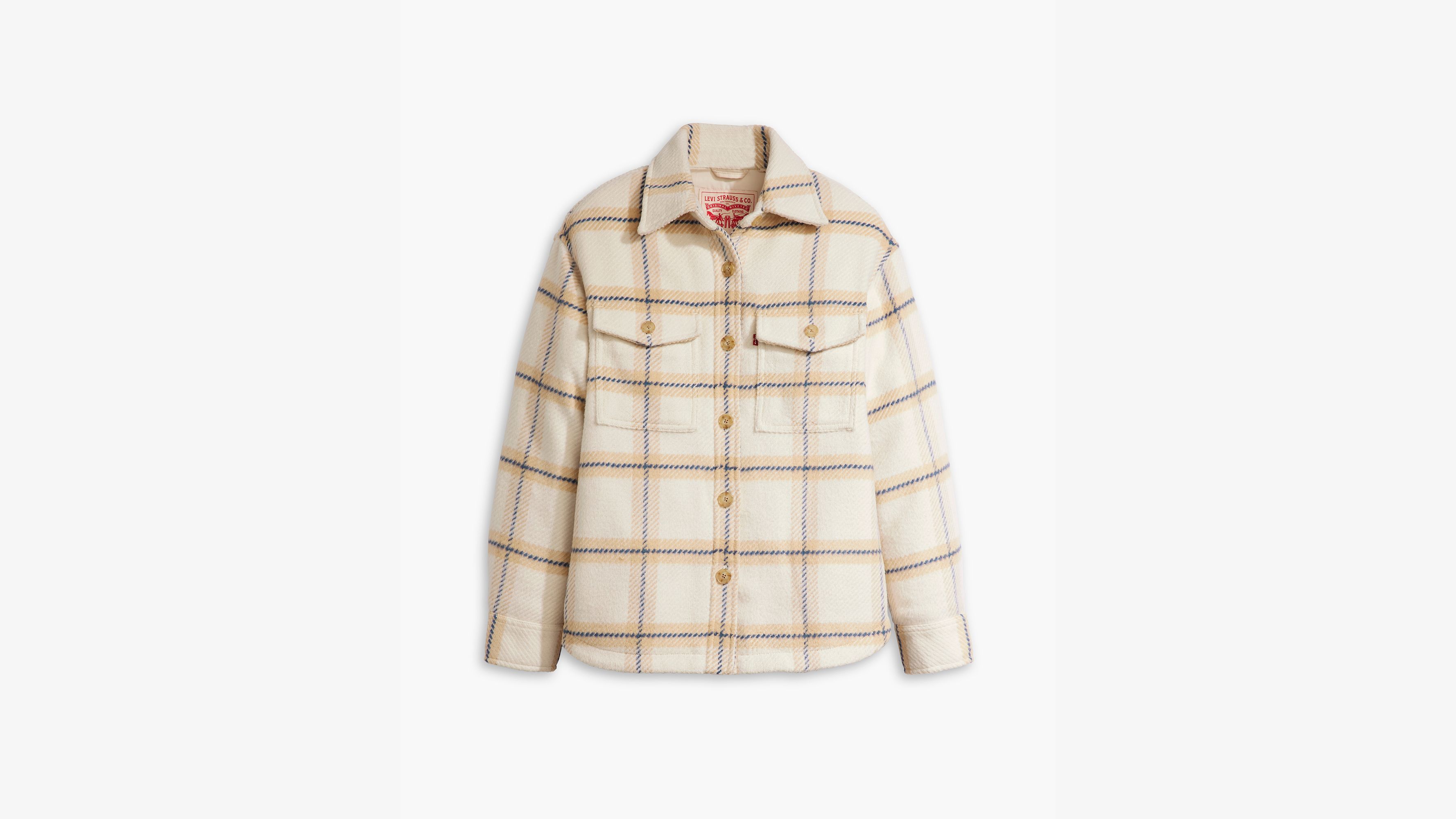 Veste-chemise Nola - Etta Plaid Almond Buff - Beige