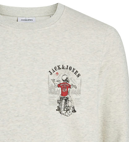 Jack & Jones Sweatshirt - JjsKull - White Melange/Small