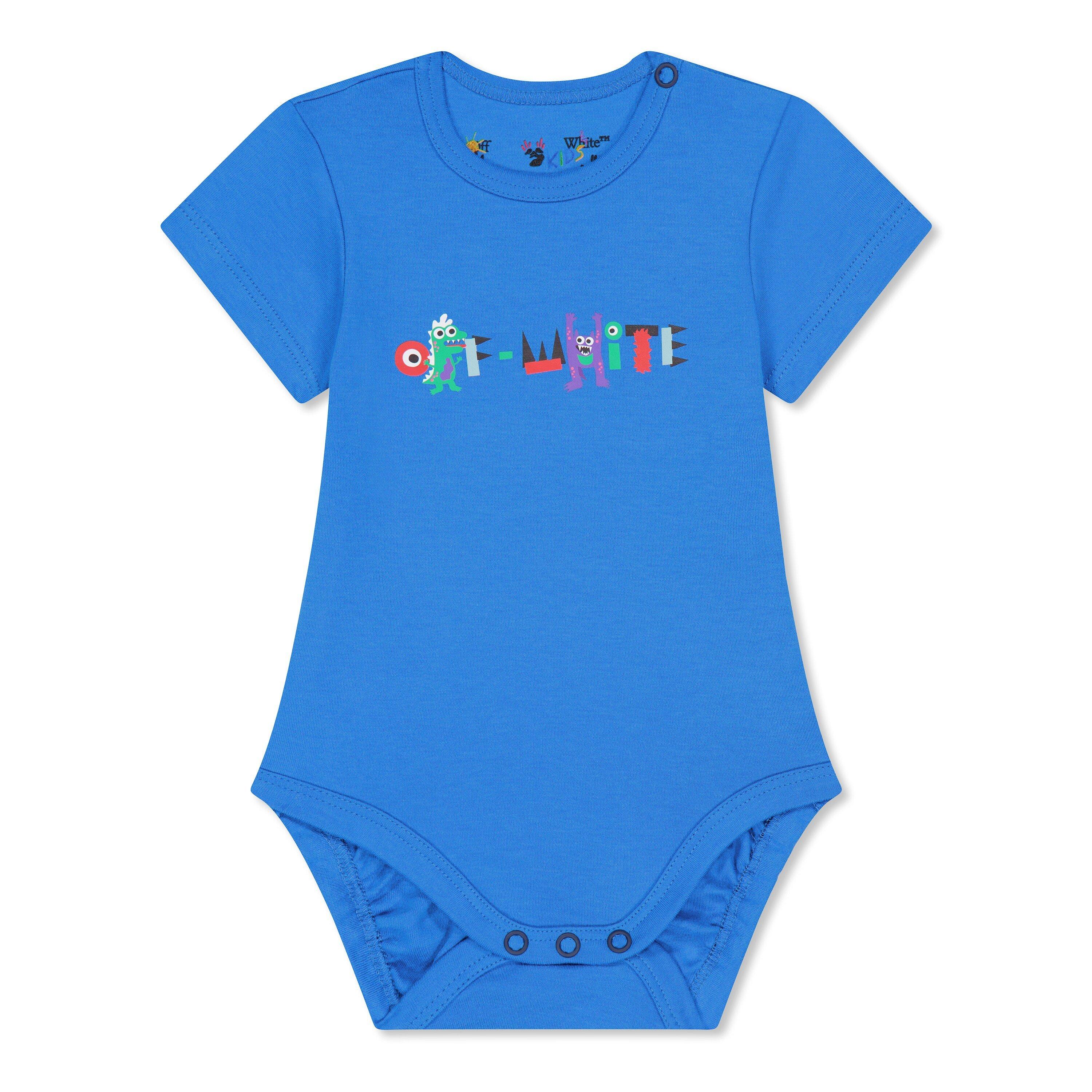 Off White 3 Pack Monster Bodysuits Babies