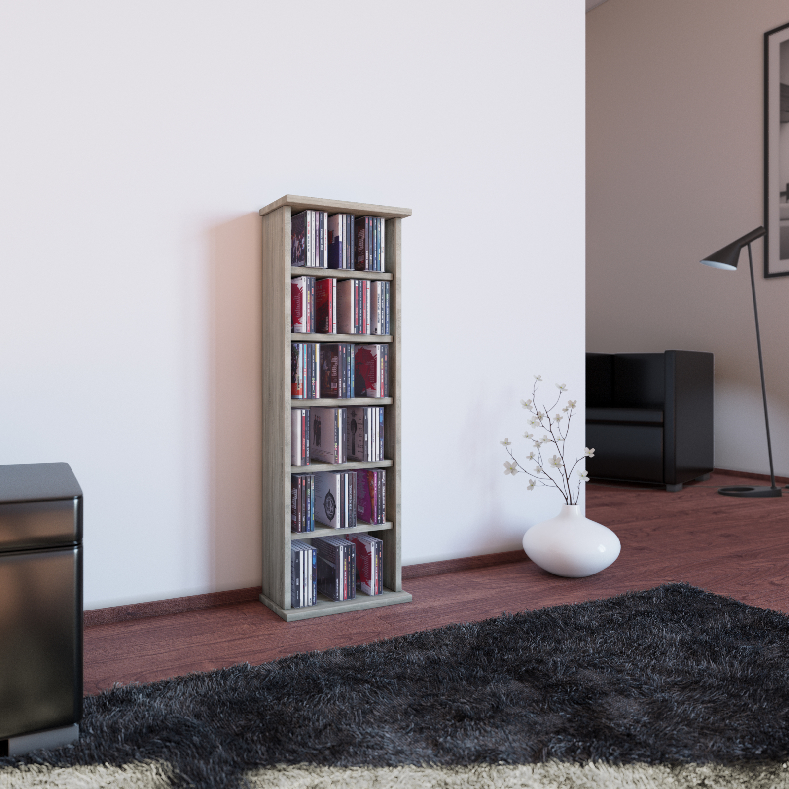 CD-Regal - Sonoma Eiche - 31 cm breit - für 150 CDs