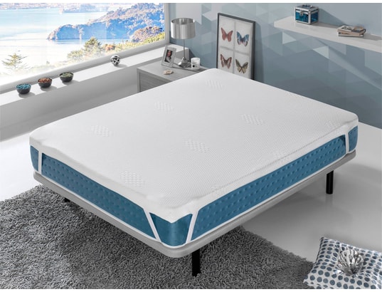 XALUCA - Sur matelas 140x190 nordes – hauteur 6 cm - 3 cm mousse à m...