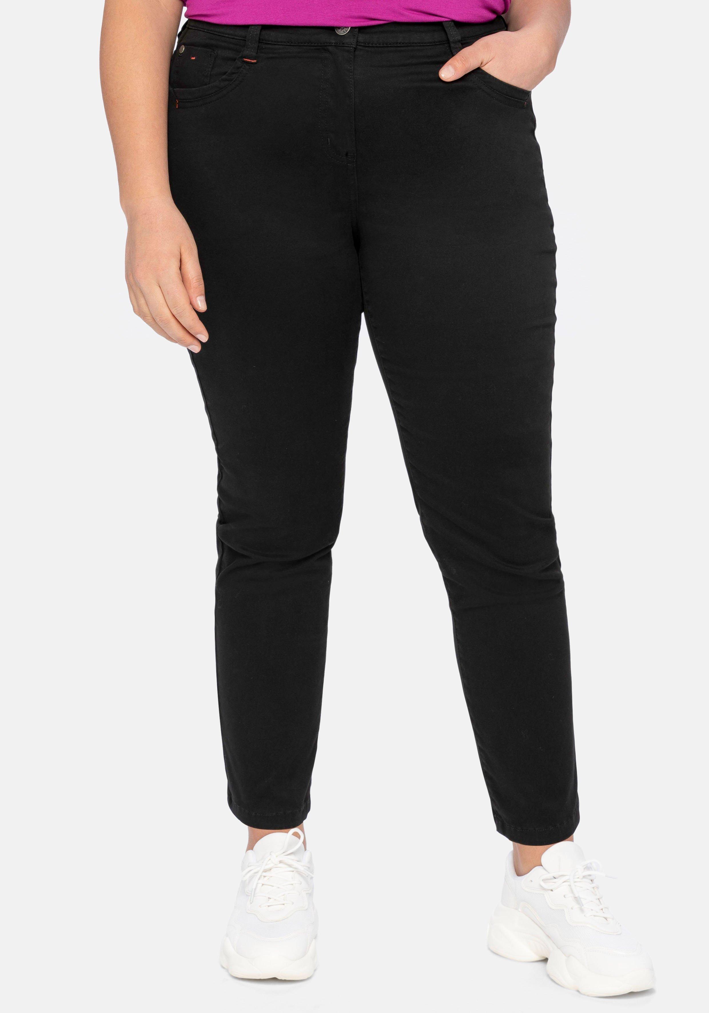 Schmale Stretchhose in Twill-Qualität