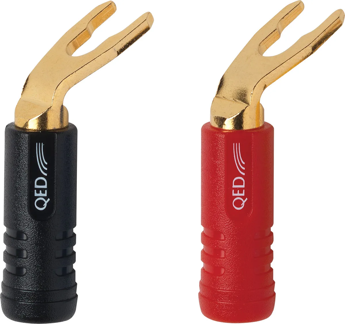 QED Screwloc 1890 (lot de 4 : 2 rouges / 2 noires) Fiches bananes et fourches