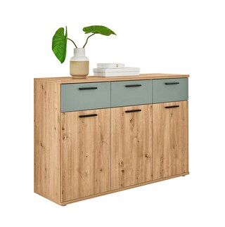 Schlafzimmer Kommode Savina 135 x 91 cm braun/ grün