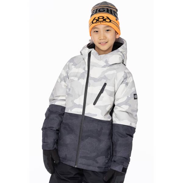 Veste snowboard 686 BOYS HYDRA INSULATED JKT WHITE CAMO CLRBLK