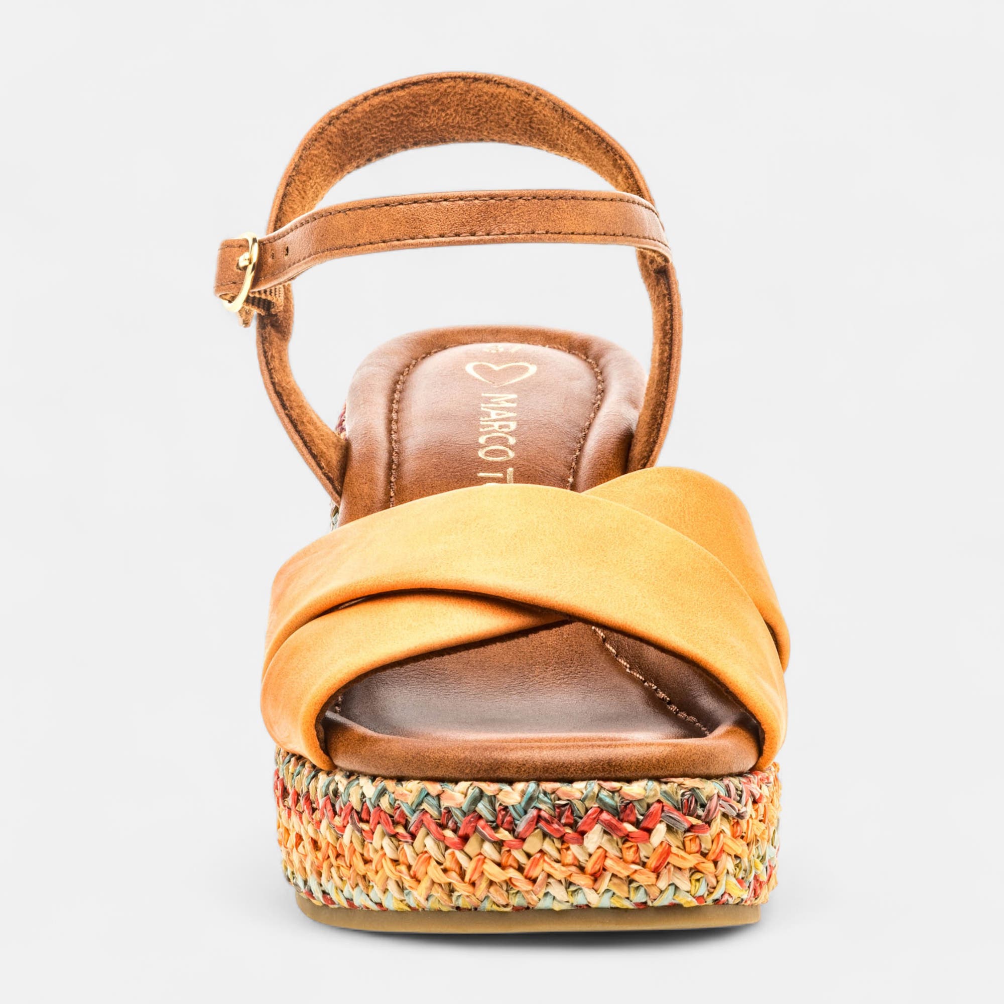 Nu-pieds à talon compensé Femme orange