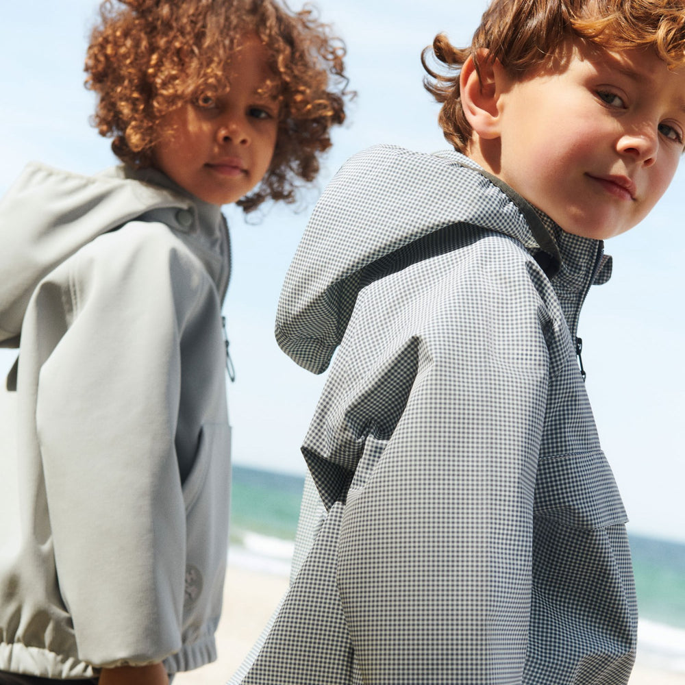 Køb Wheat Blue Check Lightweight Shell Jakke Skyen