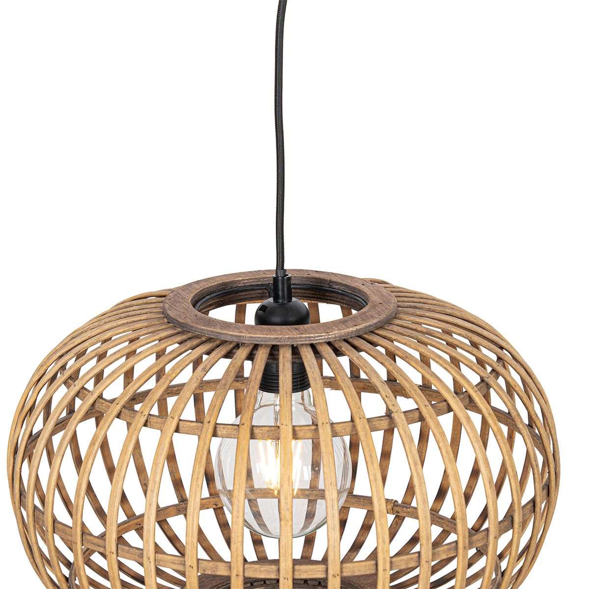 Oosterse hanglamp bamboe 2-lichts - Amira
