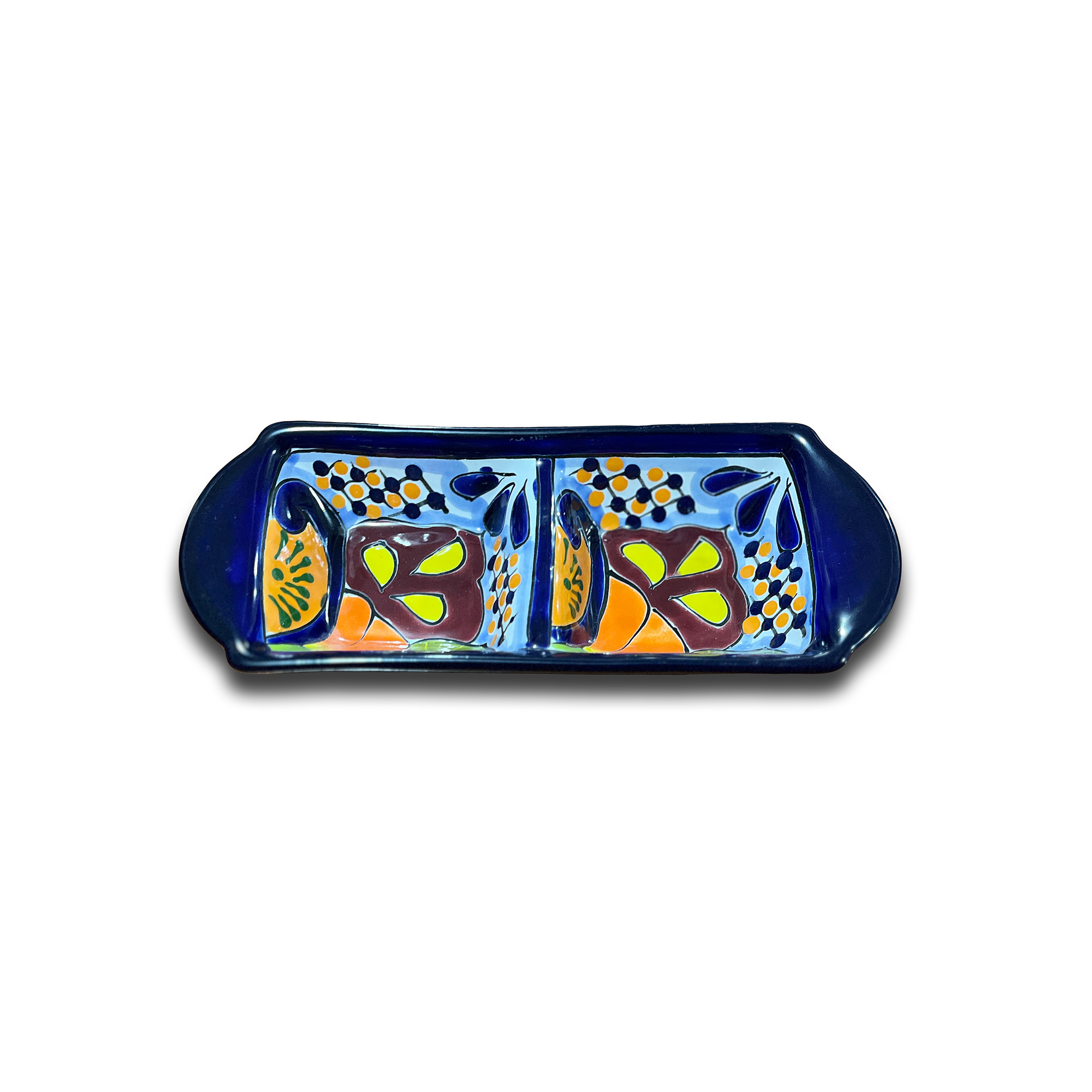 Keramik-Schale 'Blumen', handbemalt, L 24 cm, B 9,5 cm, H 4 cm zu 17,90