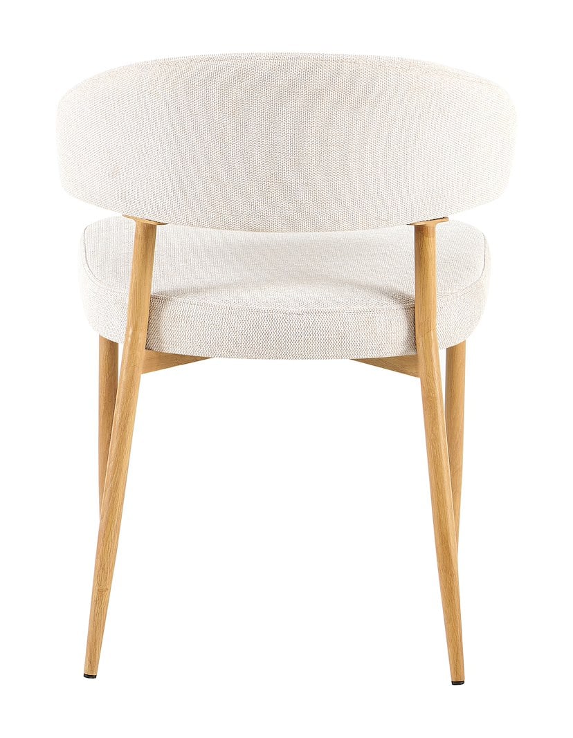 Camaro spisestol Tekstil Brego lys beige 22, Eikefargede stålben